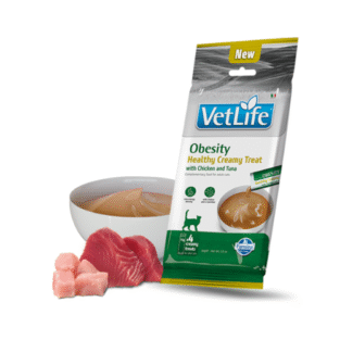 VET LIFE CAT CREAMY OBESITY CHICKEN & TUNA 60G N4